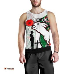 (Custom Personalised) Rabbitohs Men's Tank Top Indigenous Anzac Day