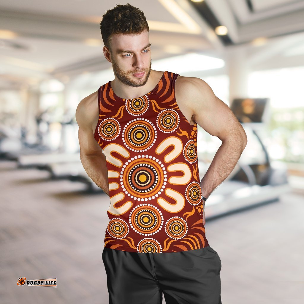 Aboriginal Men's Tank Top - Circle Flowers Patterns Ver02