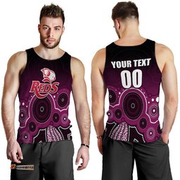 (Custom Personalised And Number) Super Rugby Queensland Reds Men Tank Top