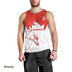 Sydney Swans Football Men Tank Top Go Swannies Sporty Style