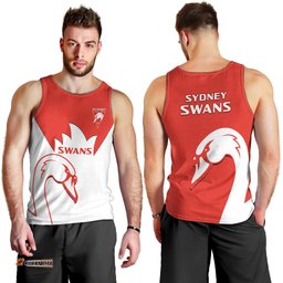 Sydney Swans Football Men Tank Top Go Swannies Sporty Style