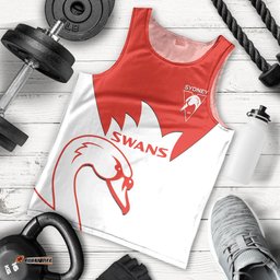 Sydney Swans Football Men Tank Top Go Swannies Sporty Style