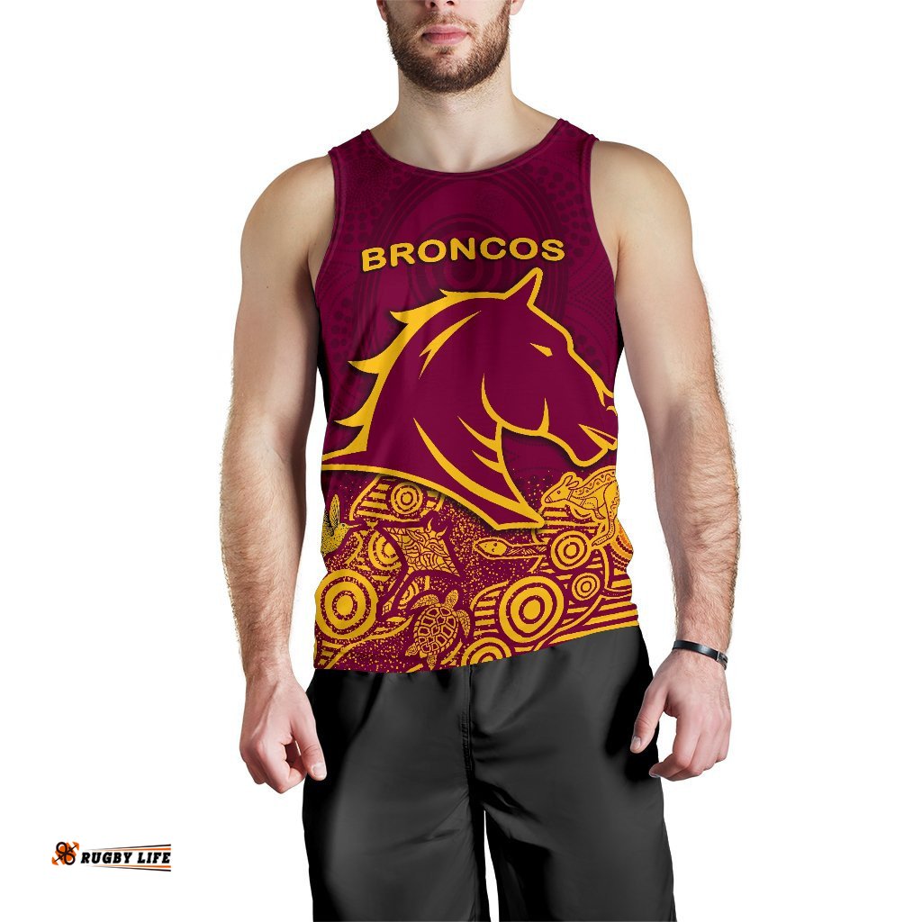 Brisbane Men Tank Top Broncos Indigenous