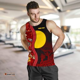 Custom Aboriginal Men's Tank Top - Red Indigenous Flag