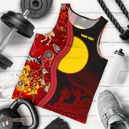 Custom Aboriginal Men's Tank Top - Red Indigenous Flag