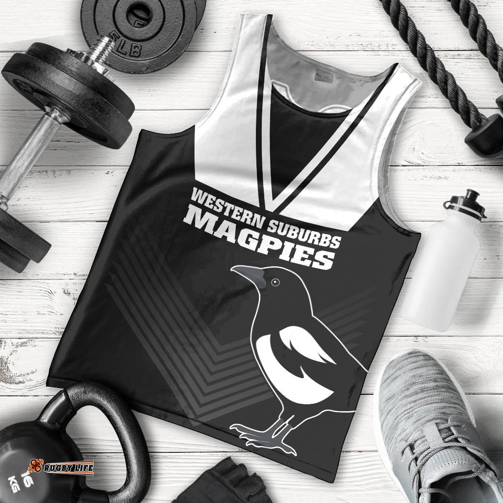 (Custom Text And Number) Western Suburbs Magpies Rugby Men Tank Top Simple Style