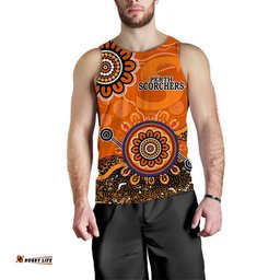 (Custom Personalised) Perth Scorchers Men Tank Top Cricket Indigenous Aboriginal
