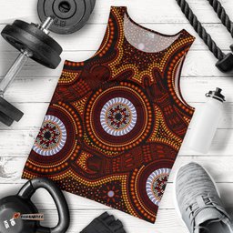 Aboriginal Men's Tank Top - Aboriginal Human Dot Painting Art