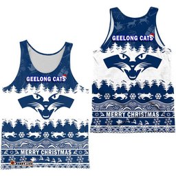 Geelong Cats Unique Winter Season Men Tank Top Cats Merry Christmas