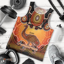 Personalised Australia Aquarius Emu Zodiac Men Tank Top Auz Astrology Aboriginal - Red