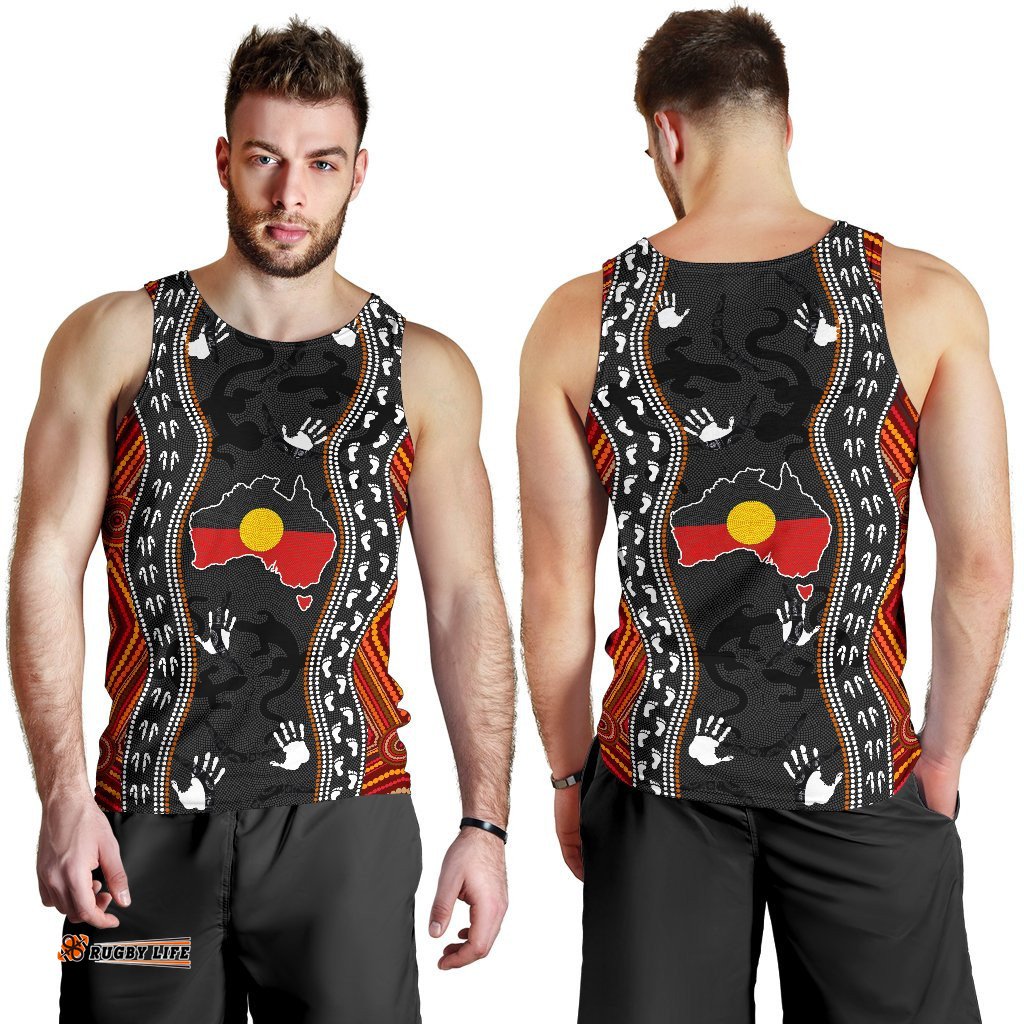 Aboriginal Men's Tank Top - Australia Indigenous Map