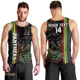 (Custom Text And Number) Penrith Panthers Rugby Men Tank Top The Mountain Men Aboriginal Art Dynamic