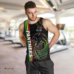 (Custom Text And Number) Penrith Panthers Rugby Men Tank Top The Mountain Men Aboriginal Art Dynamic