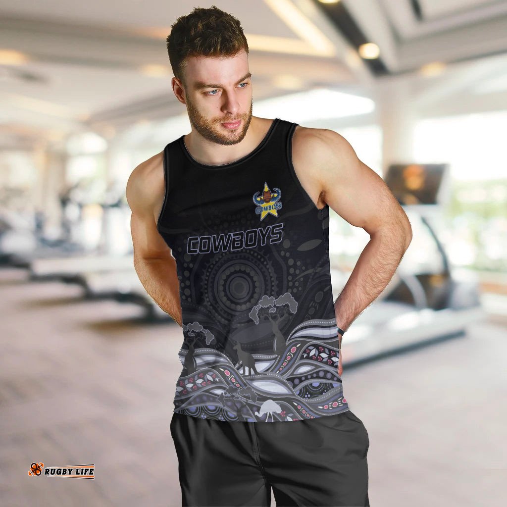 Custom Cowboys Rugby Men Tank Top The Starry Night Indigenous