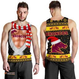 Brisbane Men Tank Top Broncos Christmas Nice Abs - Black
