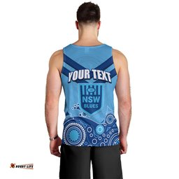 Custom State of Origin NSW Blues Vs QLD Maroon Rugby Men Tank Top Blue Style