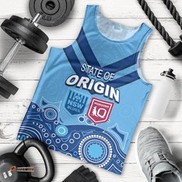 Custom State of Origin NSW Blues Vs QLD Maroon Rugby Men Tank Top Blue Style