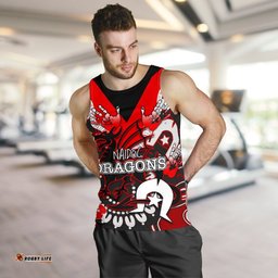 Naidoc St. George Illawarra Dragons Men's Tank Top Naidoc Patterns Black Style