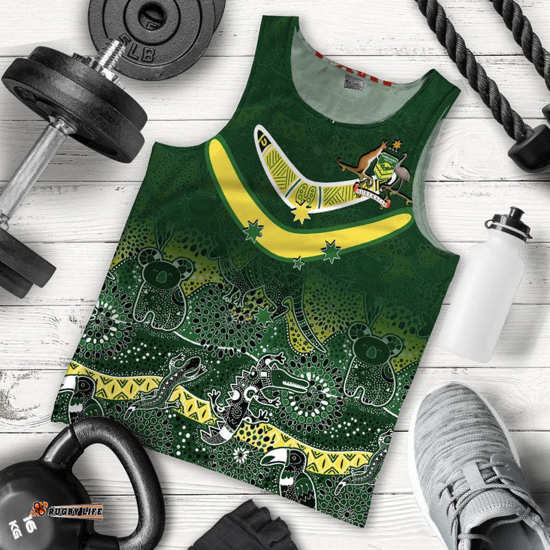 (Custom Personalised And Number) Australia Aboriginal Men Tank Top Rugby World Cup