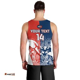 Personalised Swans And Cats Football Men Tank Top Sydney Mix Geelong Indigenous