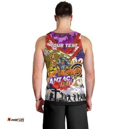 Personalised Storm ANZAC Day Men Tank Top Aboriginal Rising Sun