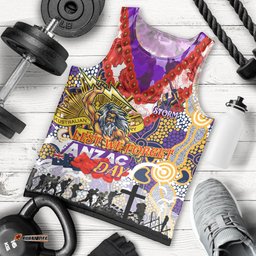 Personalised Storm ANZAC Day Men Tank Top Aboriginal Rising Sun