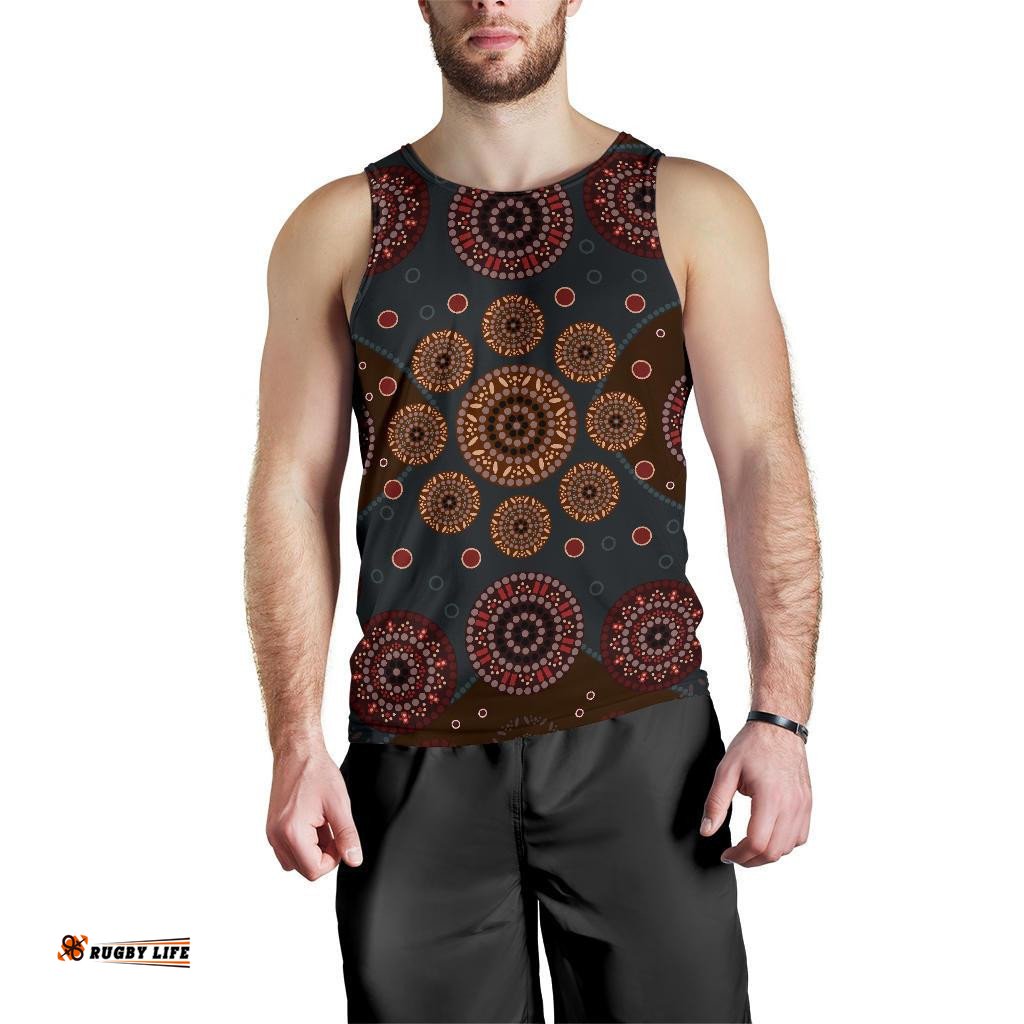 Men Tank Top - Aboriginal Dot Painting Mens Tank Ver02