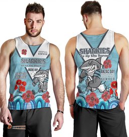 Australia Sutherland and Cronulla Anzac Custom Men Tank Top - Up Up The Heroes Tank Top
