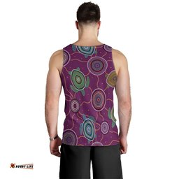 Men Tan Top - Aboriginal Turtle Purple Australia Dot Patterns