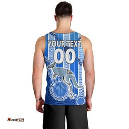 (Custom Text And Number) Kangaroos Indigenous Men Tank Top North Melbourne Football