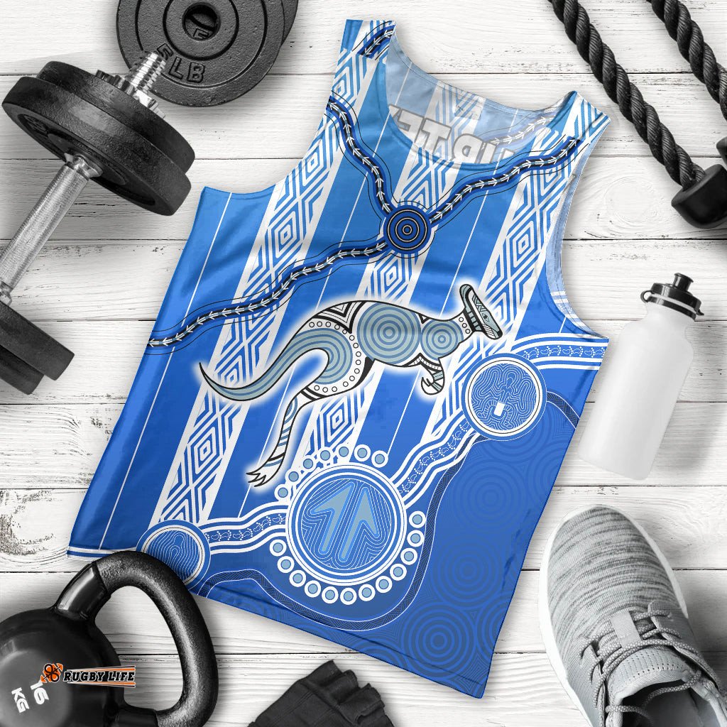 (Custom Text And Number) Kangaroos Indigenous Men Tank Top North Melbourne Football