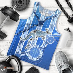 (Custom Text And Number) Kangaroos Indigenous Men Tank Top North Melbourne Football