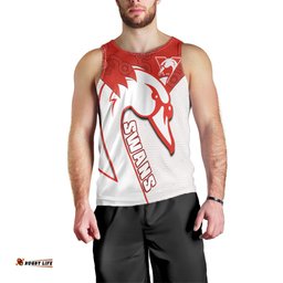 (Custom Text And Number) Sydney Football Men Tank Top Swans 1874 Dot Painting Artsy