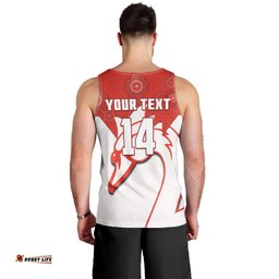 (Custom Text And Number) Sydney Football Men Tank Top Swans 1874 Dot Painting Artsy