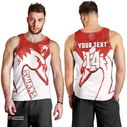 (Custom Text And Number) Sydney Football Men Tank Top Swans 1874 Dot Painting Artsy