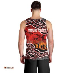 (Custom Personalised) Anzac Day NRL - Dragons Men Tank Top Aboriginal Lizard Patterns