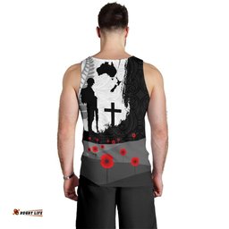 Anzac Day Men Tank Top, New Zealand Australia Lest We Forget