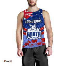 (Custom Personalised) Kangaroos Football ANZAC Men Tank Top Lest We Forget