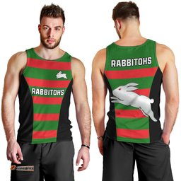 Rabbitohs Rugby Men Tank Top Go Souths 1908 Sporty Style Black