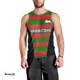 Rabbitohs Rugby Men Tank Top Go Souths 1908 Sporty Style Black