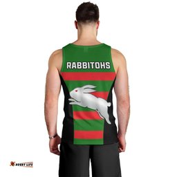 Rabbitohs Rugby Men Tank Top Go Souths 1908 Sporty Style Black