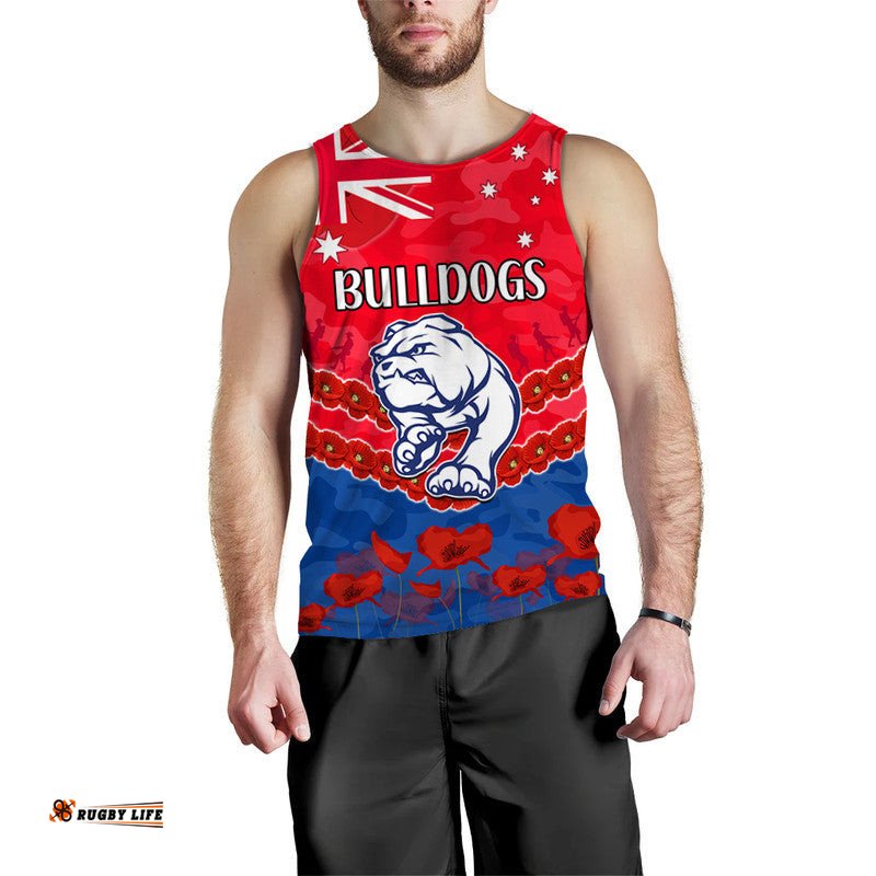 Western Bulldogs Football ANZAC Men Tank Top Lest We Forget