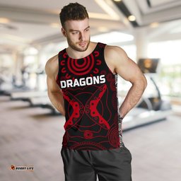 (Custom Personalised) Dragons Men's Tank Top St. George Aboriginal, Custom Text And Number