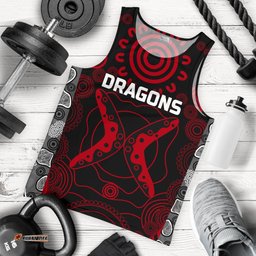 (Custom Personalised) Dragons Men's Tank Top St. George Aboriginal, Custom Text And Number