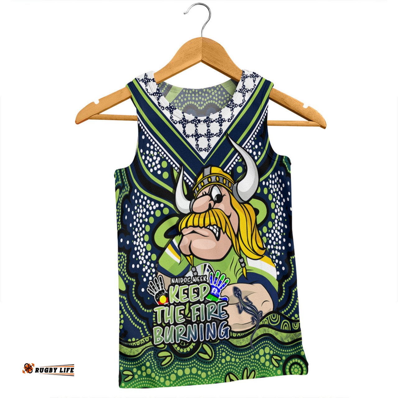 Canberra Raiders Men Singlet Aboriginal Inspired Naidoc Week Custom For Die Hard Fan Supporters