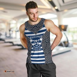 AFL - Cats Men Tank Top Mix Dot Aboriginal