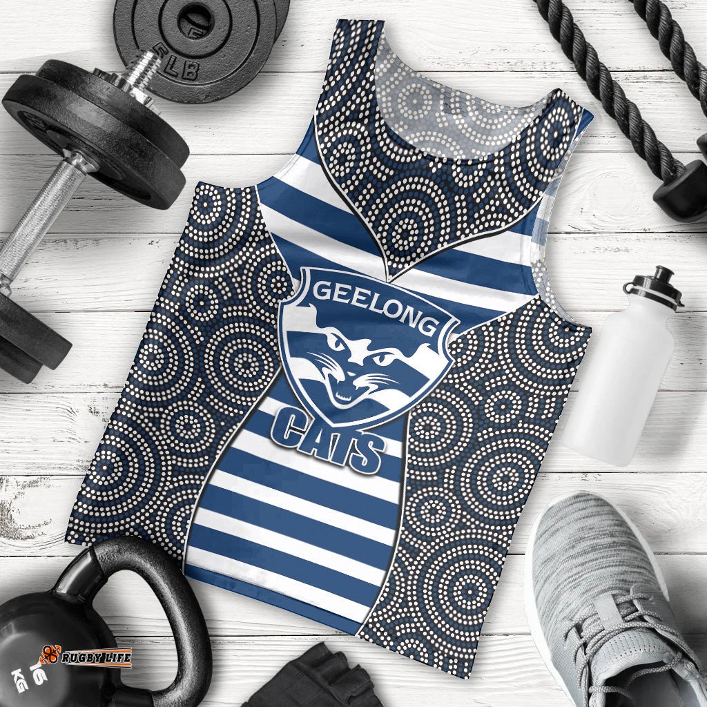 AFL - Cats Men Tank Top Mix Dot Aboriginal