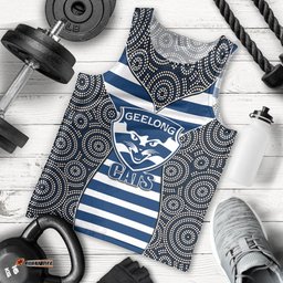 AFL - Cats Men Tank Top Mix Dot Aboriginal