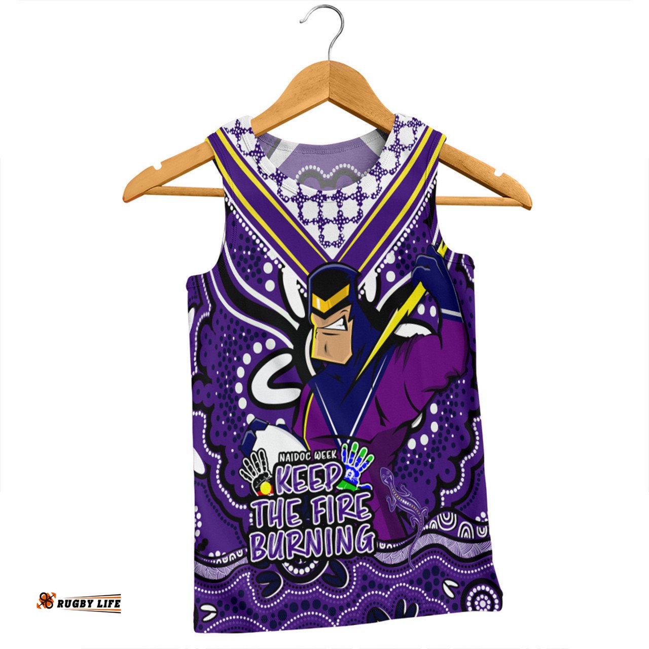 Melbourne Storm Men Singlet Aboriginal Inspired Naidoc Week Custom For Die Hard Fan Supporters