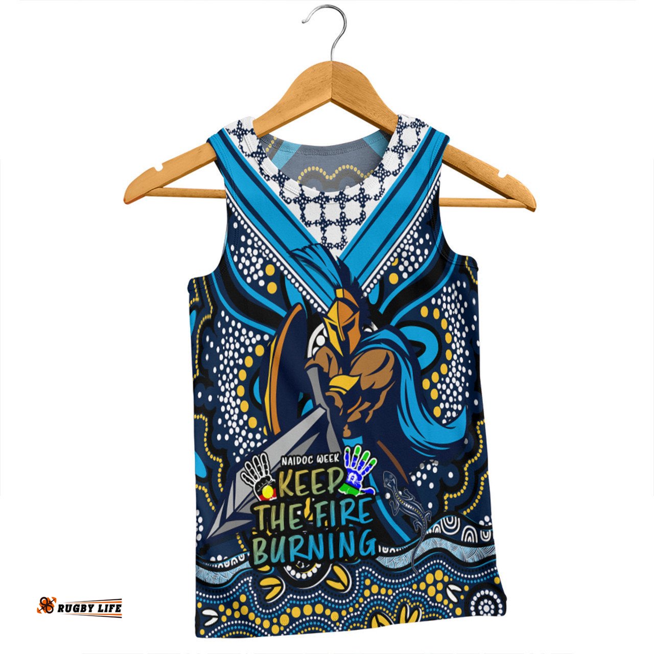 Gold Coast Titans Men Singlet Aboriginal Inspired Naidoc Week Custom For Die Hard Fan Supporters